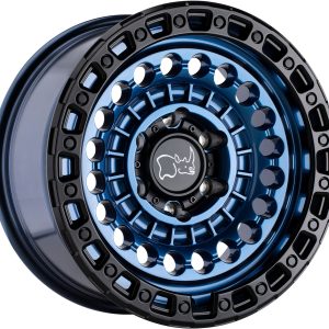 17X8.5 6X139.7/-10 BLACK RHINO SENTINEL COBALT BLUE W/BLK LI