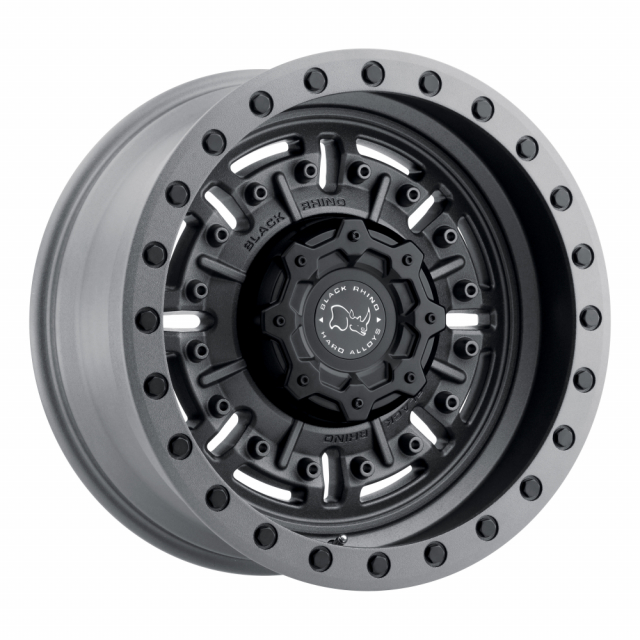 17X9.5 8X165.1/-18 BLACK RHINO ABRAMS TEXTURED MATTE GUNMETA